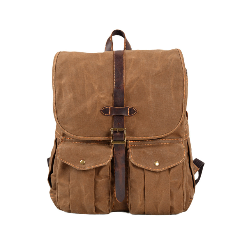 Canvas Backpack Casual - New wax canvas men's backpack for