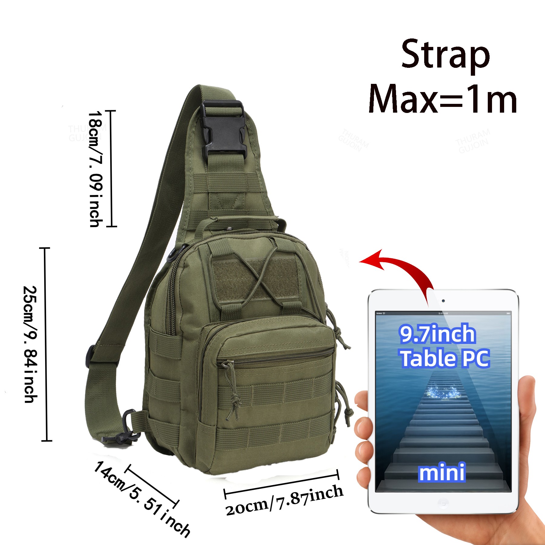 THURAM Outdoor Tactical Bag Ba - Canvas Backpack Casual ulasan dan harga