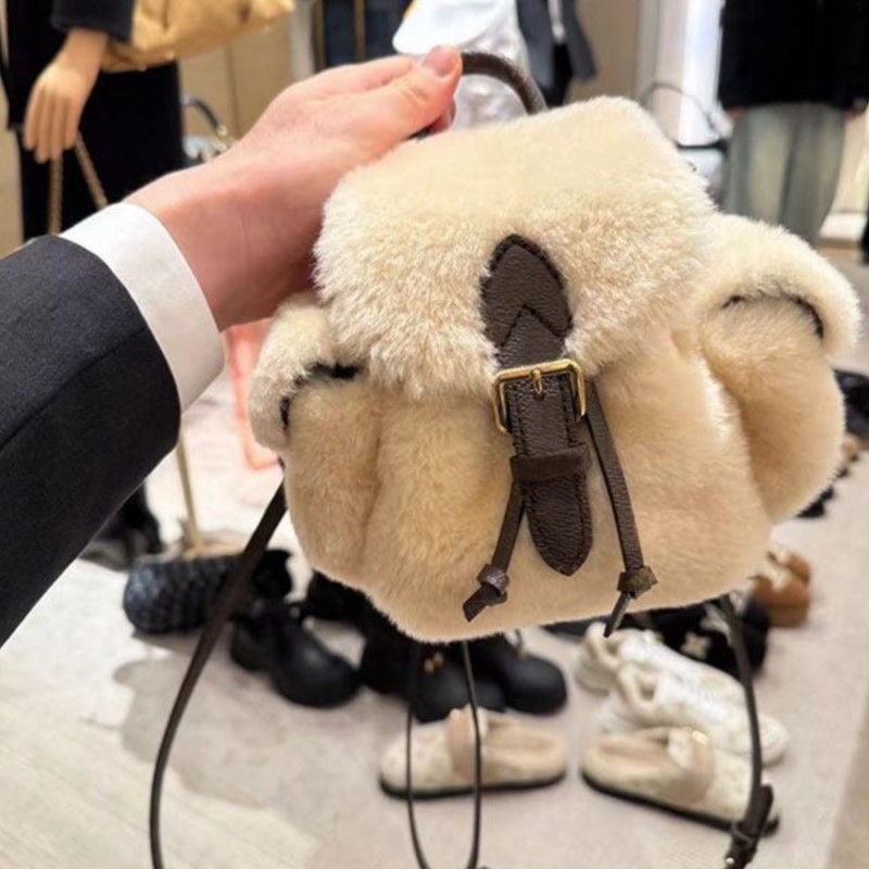 JIAERDI Retro Plush Backpack W - Leather Backpack Vintage ulasan dan harga