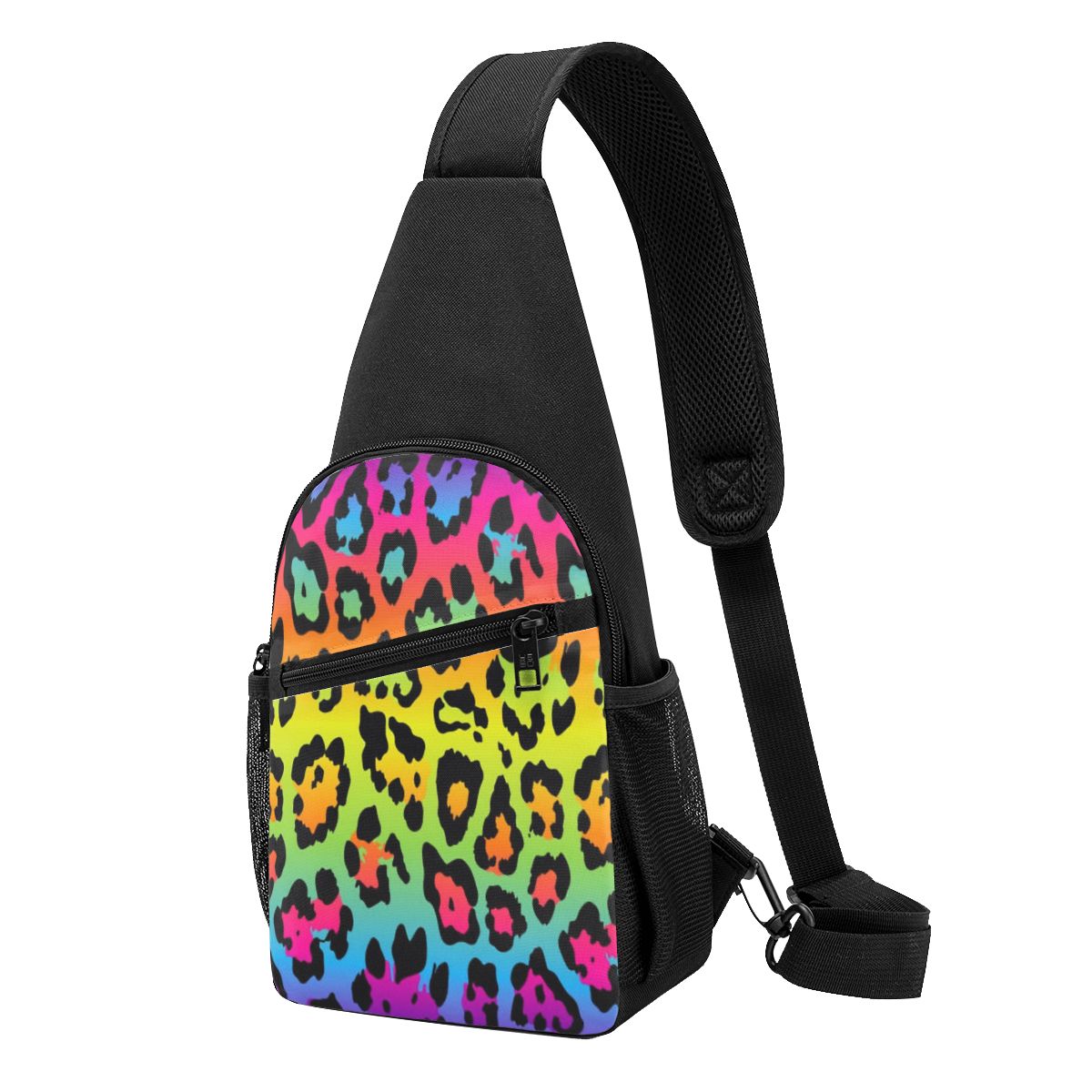 Rainbow Leopard Print Chest Ba - Sling Backpack Shoulder ulasan dan harga