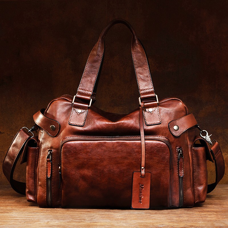 Vintage vegetable tanned leath - Leather Backpack Vintage ulasan dan harga