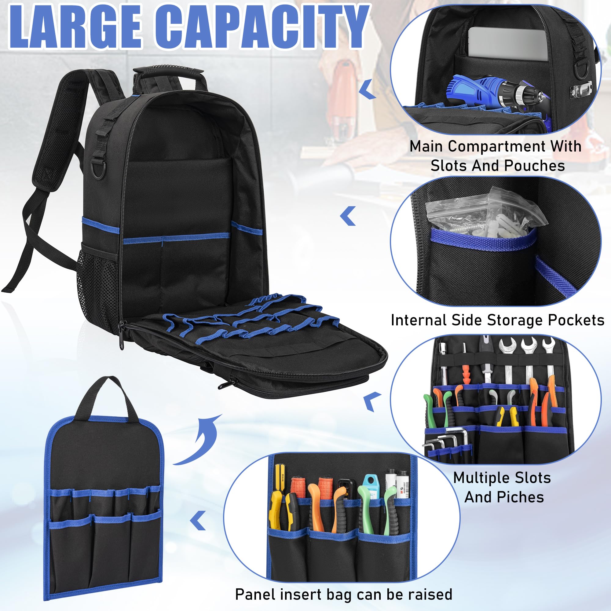 Heavy-Duty Zipper Tool Backpac - Backpack Insert Organizer ulasan dan harga