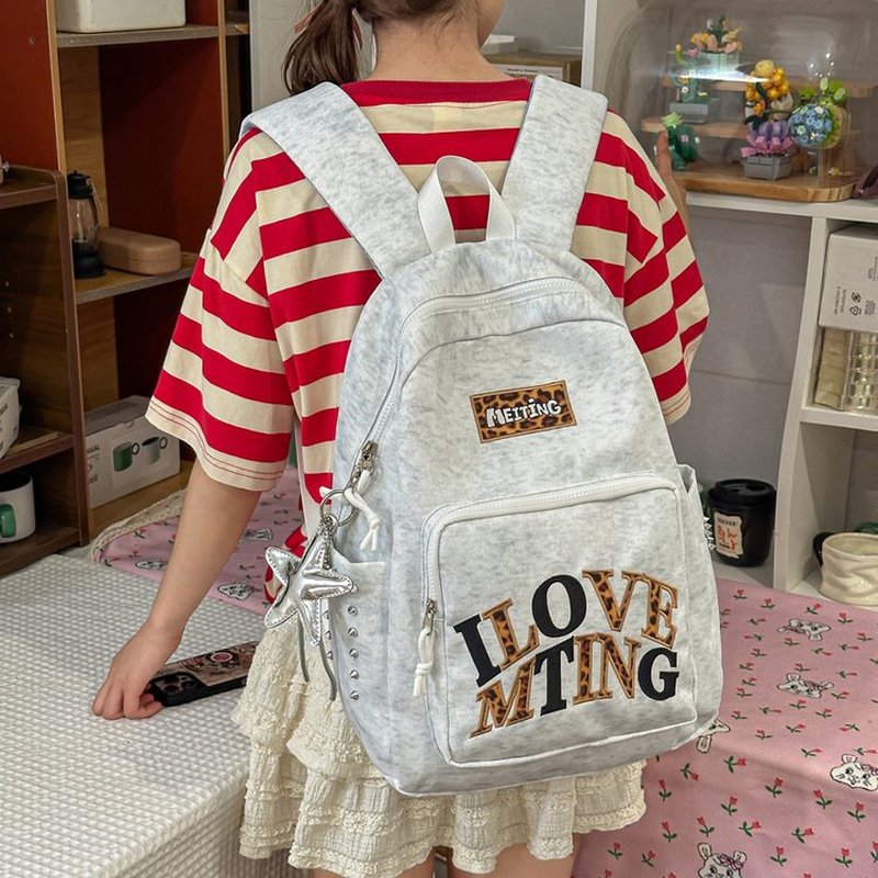 Y2K Grey Backpack for Women, C - School Backpack Teen ulasan dan harga