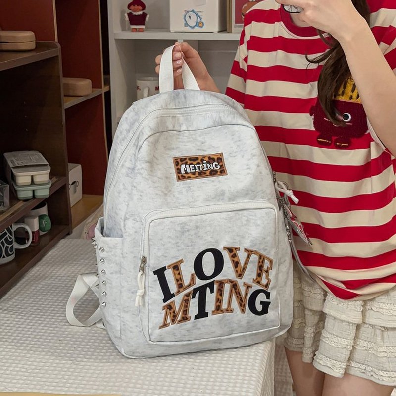 Y2K Grey Backpack for Women, C - School Backpack Teen ulasan dan harga