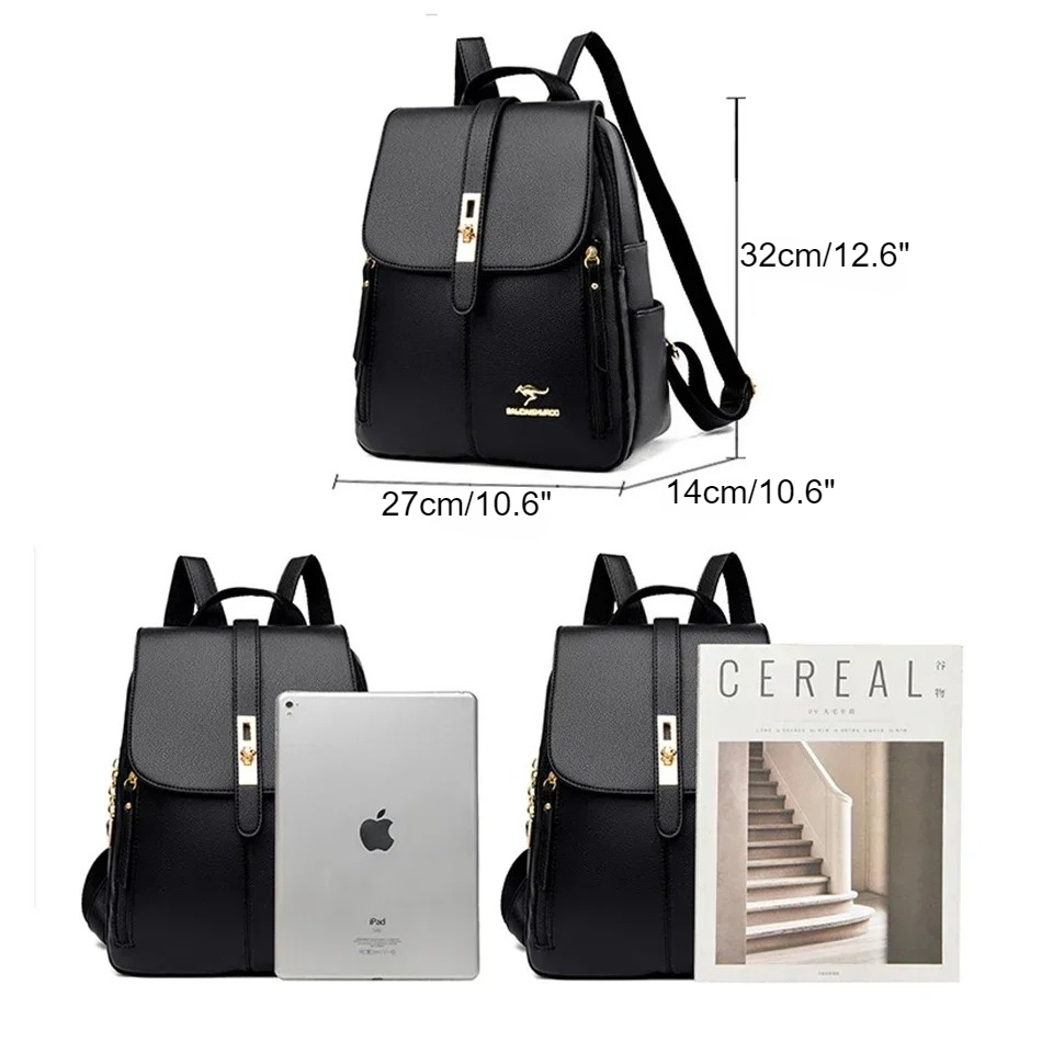 Women Leather Large Capacity B - Leather Backpack Vintage ulasan dan harga
