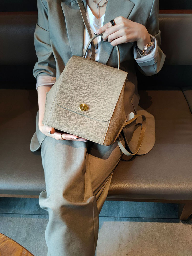 Genuine Leather Backpack Women - Leather Backpack Vintage ulasan dan harga