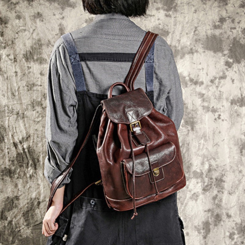 Johnature Leisure Travel Bag N - Leather Backpack Vintage ulasan dan harga