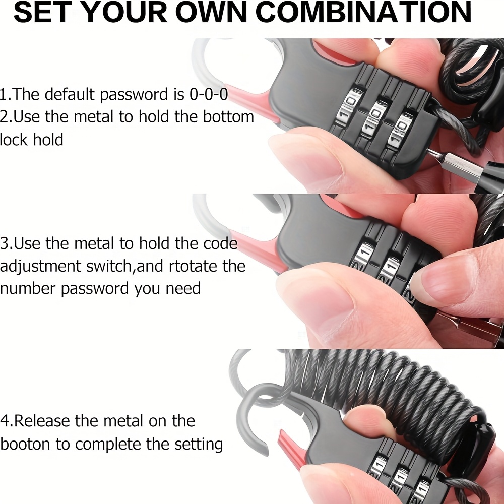 3 Digit Combination Padlock wi - Travel Backpack Anti Theft ulasan dan harga